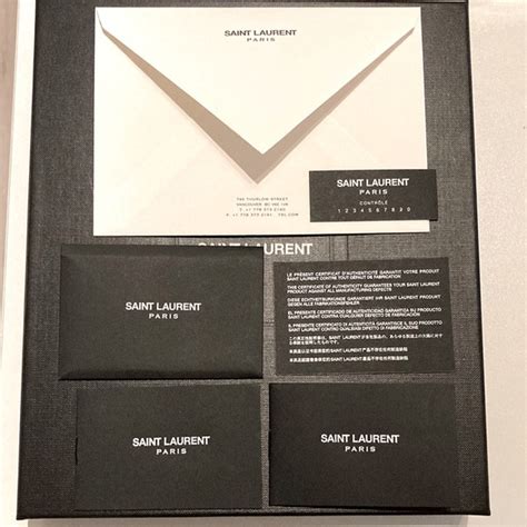 saint laurent certificate of authenticity